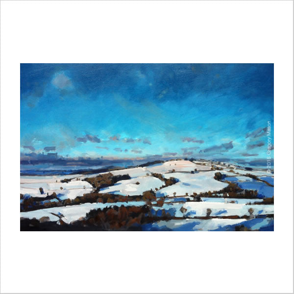 Gregory Mason Painting of snow scene in Devon UK