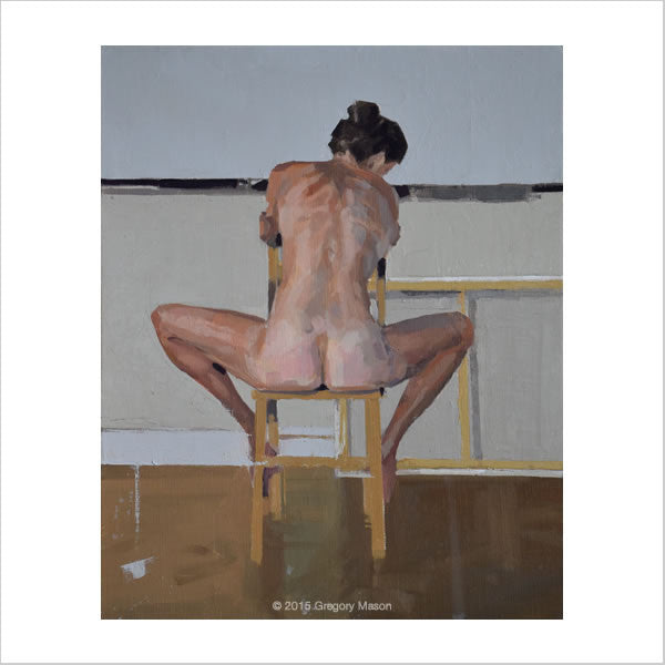 An original oil painting of a nude female figure