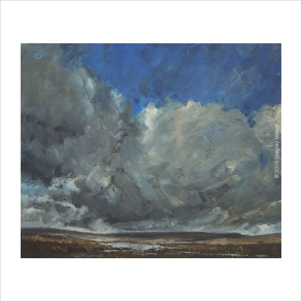 Oil Painting - clouds over a distant loch by Greg Mason